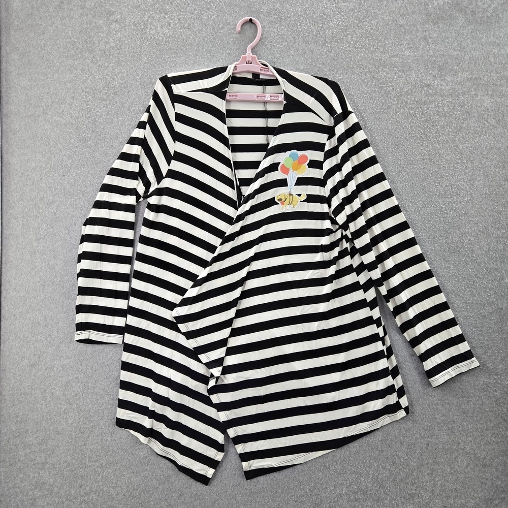 Pixar x Torrid Women Cardigan 2 Black Striped V-Neck Up Doug Balloons Super Soft
